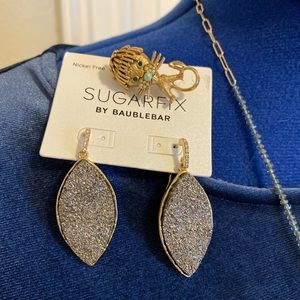 Faux druzy dangle earrings